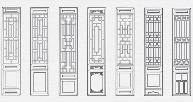 东光常用中式仿古花窗图案隔断设计图